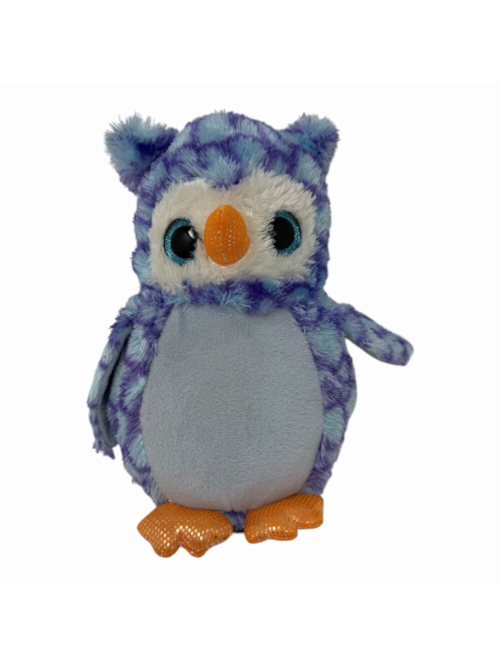 Ty Beanie Boos Enchanted the Owl Purple Blue Scale Plush Glitter Eyes Bird 6in